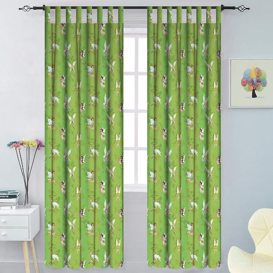 Disney Kids Tab Top Curtain Charming 45 Green 140x290cm
