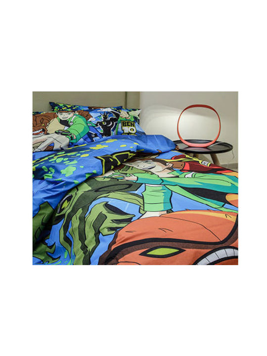 Homeline Ben Ten 943 Set Kids Duvet Cover Single with Pillowcase Blue 170x250cm