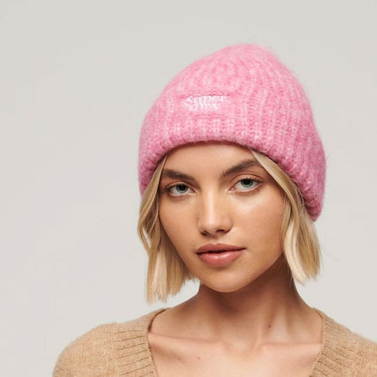 Beanie Unisex Beanie mit Rippstrick in Rosa Farbe