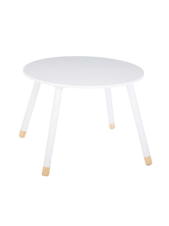 Playful Kids Table made of Wood White-Natural