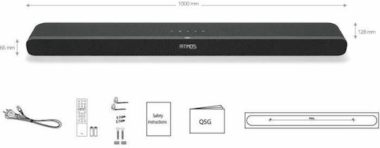 TCL TS8211 Soundbar 2.1 Bluetooth, HDMI και Wi-Fi 260W με Τηλεχειριστήριο Μαύρο