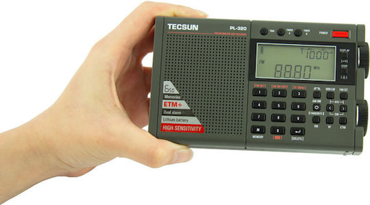 Tecsun PL-320 Φορητό Ραδιόφωνο Επαναφορτιζόμενο με USB Μαύρο