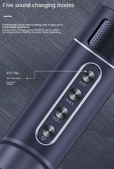 Karaoke Speaker with Wireless Microphones and Lighting Effects YS215 887271_s Gray