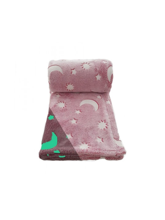 Pătură Fleece Fosforescentă Roz 150x180cm