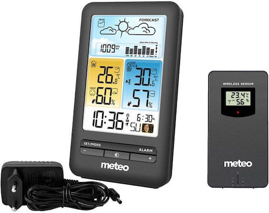 Meteo SP98 Ασύρματος Μετεωρολογικός Σταθμός Ψηφιακός Επιτραπέζιος Γκρι