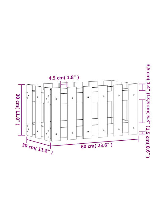 vidaXL Кутия за саксии Дърво Бежов 60x30x30см.