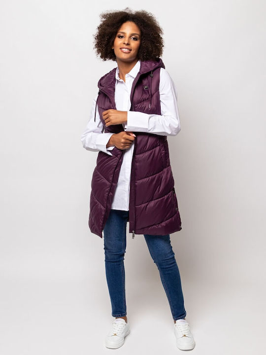 Heavy Tools Kurz Damen Ärmellos Puffer Jacke für Winter Braun