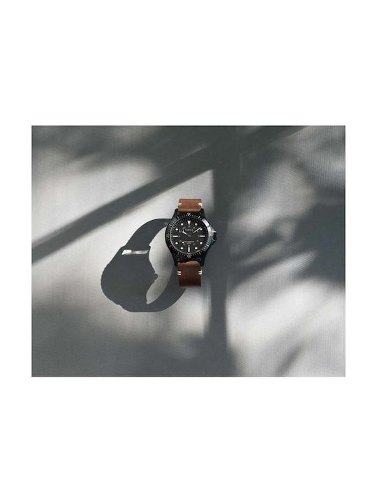 Timex Navi Xl Watch Battery with Brown Leather Strap