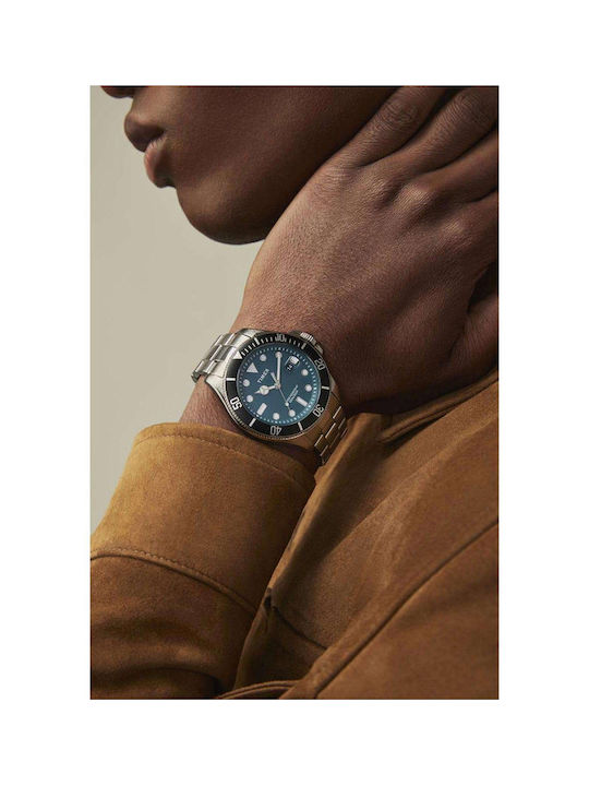 Harborside Ανδρικό Ρολόι 43mm Μπαταρίας Ασημί