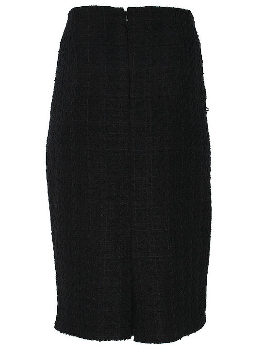 Forel Pencil High Waist Midi Skirt Checked in Black color