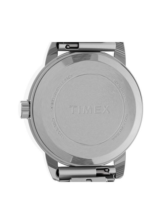 Timex Easy Reader Γυναικείο Ρολόι 25mm Μπαταρίας με Ασημί Μεταλλικό Μπρασελέ