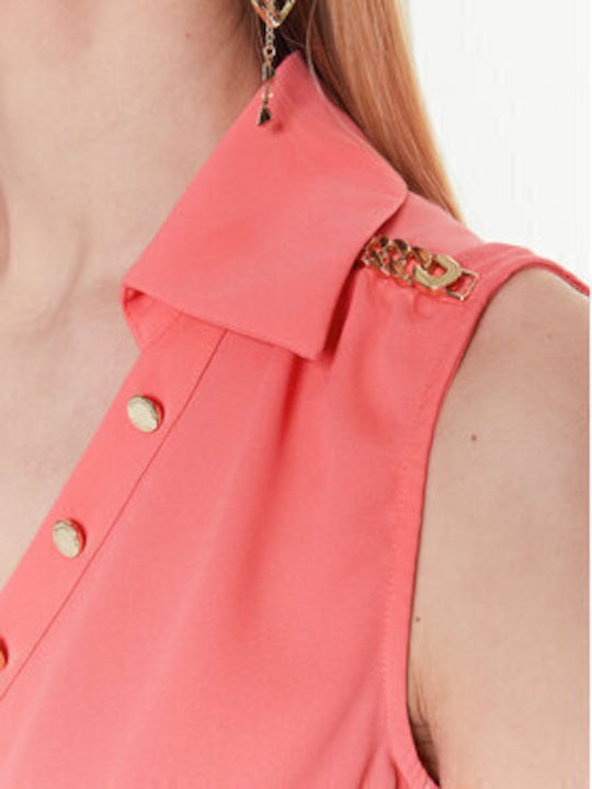 Damen Bluse Ärmellos Pink