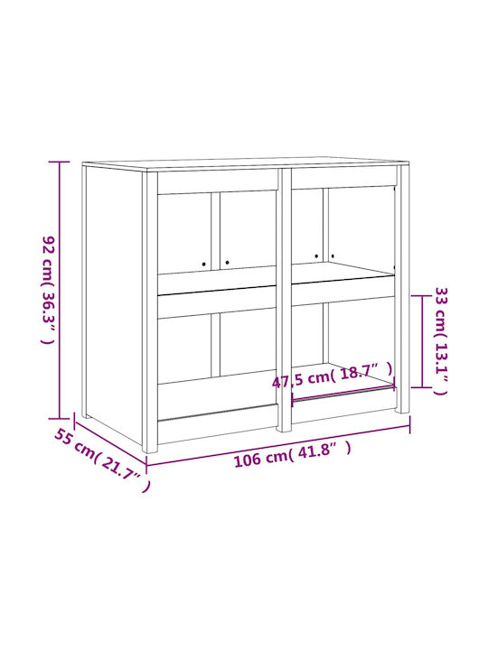 Επιδαπέδιο Ντουλάπι Μπεζ 106x55x92cm