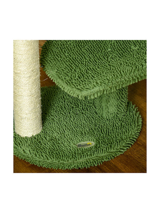 Pawhut Pisică Stâlp pentru zgâriat pisici Verde 35x31x55.5cm