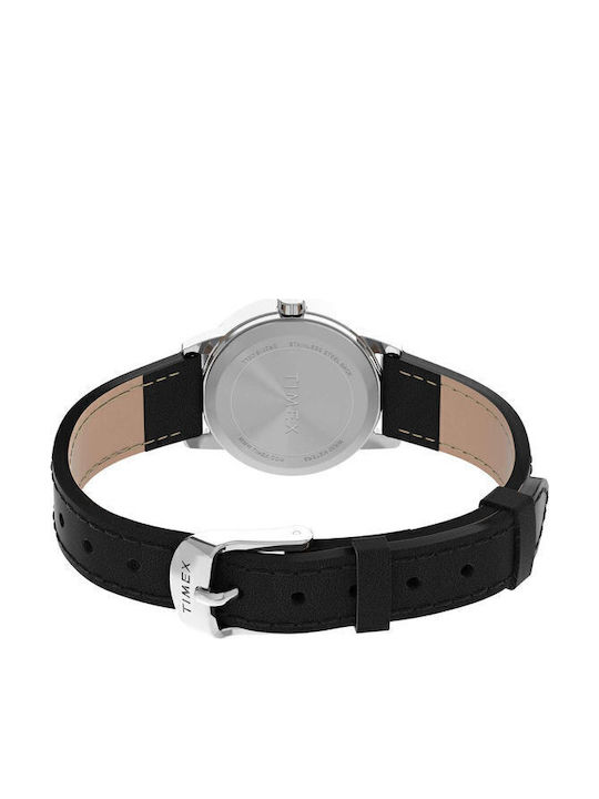 Timex Easy Reader Men's Watch 25mm Battery with Black Leather Strap
