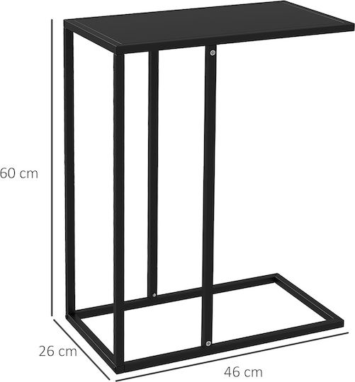 Rectangular Metal Side Table Black M46xL26xH60cm