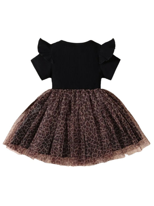 TakTakBaby Rochie pentru Copii Din Tulle Animal Print black