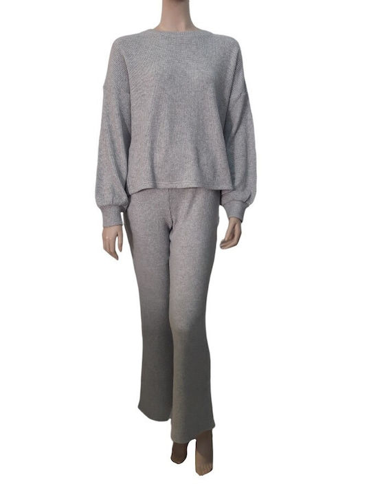 Vamp Winter Damen Pyjama-Set Gray Melange