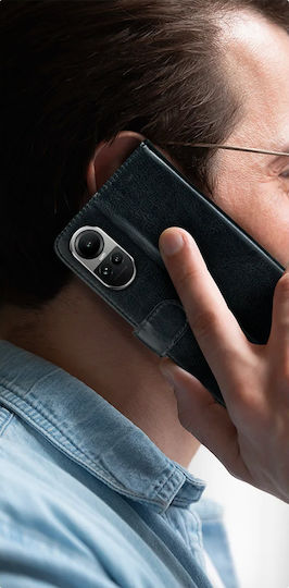 Rosso Element Pu Wallet Synthetic Leather Black (Oppo Reno10 Pro)