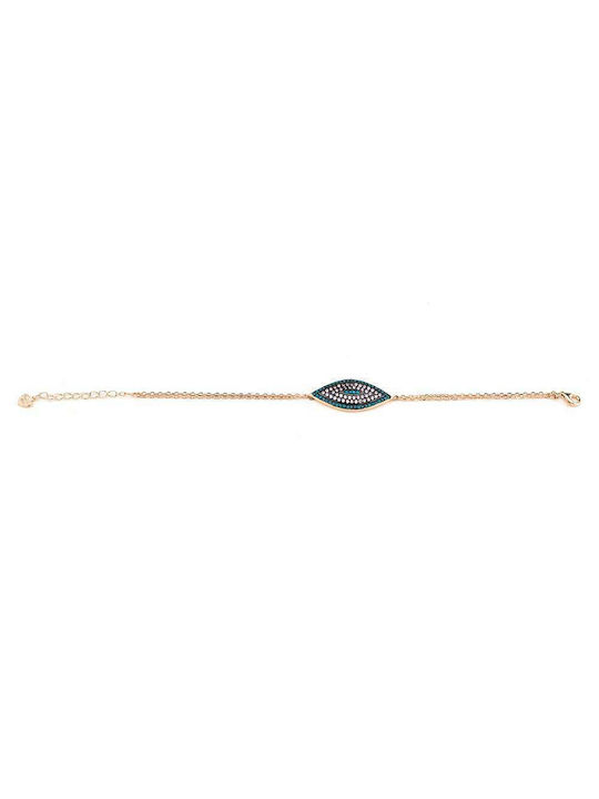 Goldsmith Bracelet Chain with design Eye made of Silver Gold Plated with Zircon