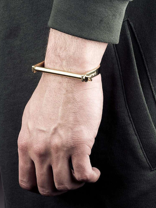 Goldsmith Bracelet Handcuffs from Stainless Steel Gold Plated 5.8cm