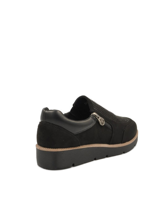 Blondie Women's Suede Oxford Shoes Black