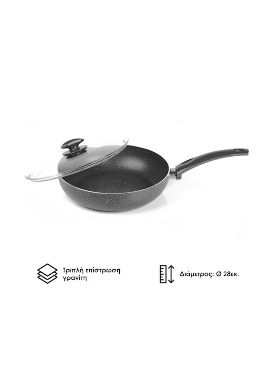 Zilan Aluminum Pan with Lid Non-Stick Interior Coating 28cm