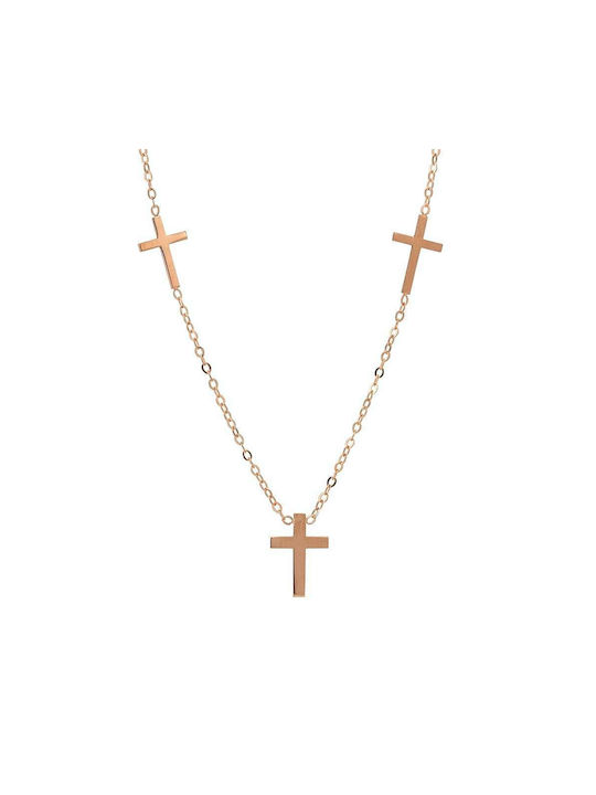 Goldsmith Women's Cross from Gold Plated Silver with Chain