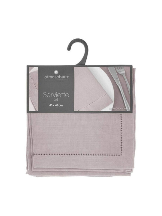 Atmosphera Napkin Cotton Set 4pcs Chambray Gray 40x40cm