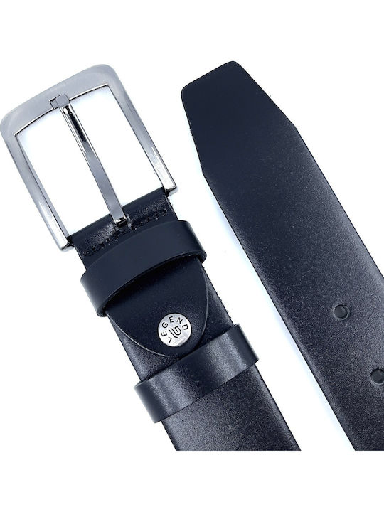 Wide Men's Belt Leather Black