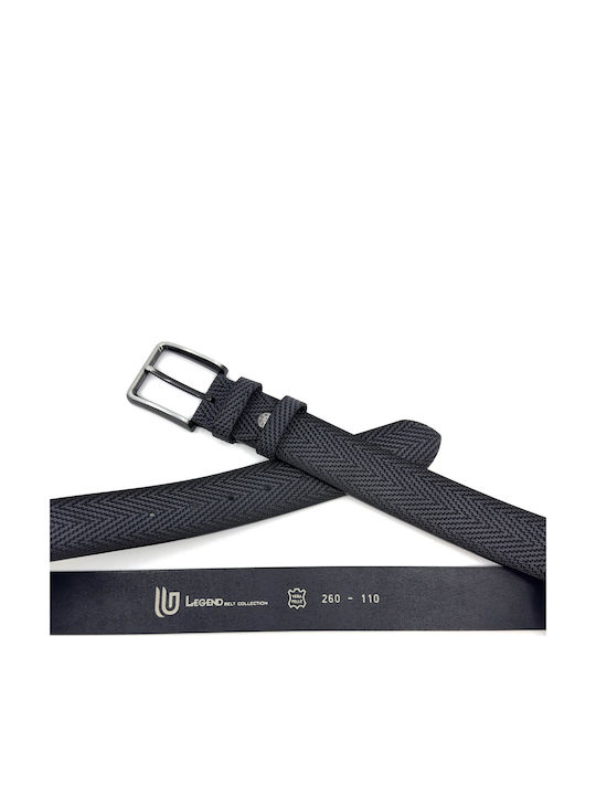 Wide Men's Belt Leather Blue