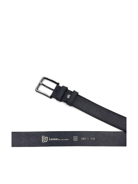 Wide Men's Belt Leather Blue
