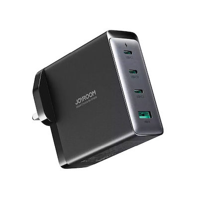 Joyroom Încărcător de Baterii GaN cu Port USB-A și 3 Porturi USB-C și Cablu USB-C 140W Livrarea energiei (JR-TCG05UK)