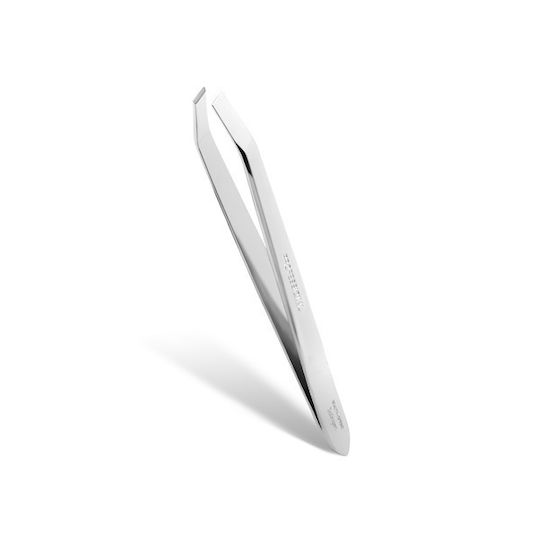Beauty Spring Eyebrow Tweezer with Slanted Nose Nickel Tweezers Slanted 7280 Silver