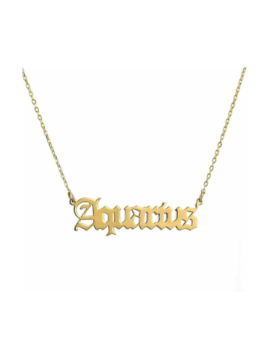 Goldsmith Necklace Zodiac Sign from Pink Gold Plated Silver