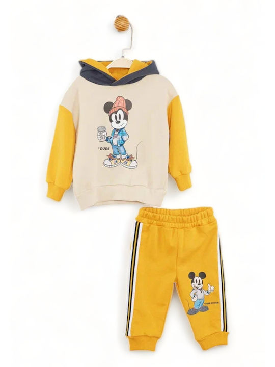 Disney Kids Sweatpants Set Yellow 2pcs