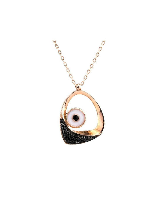 Goldsmith Necklace Eye from Gold Plated Silver with Zircon