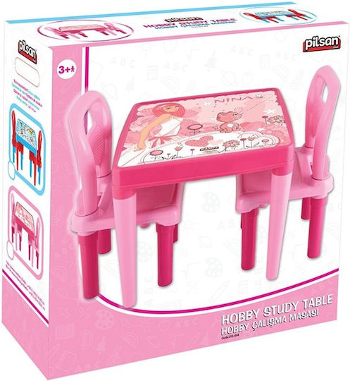 Set Mese Pentru Copii cu Scaune Roz Pilsan