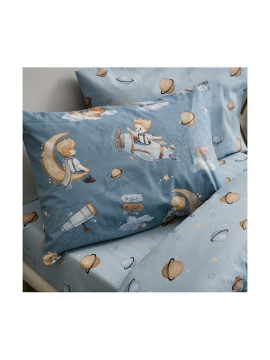 Vesta Home Single Cotton Sheets Set Travel Blue 170x260cm 3 Pieces