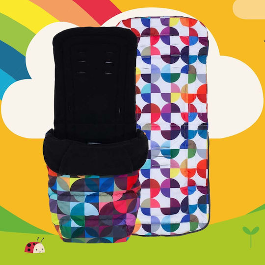 Cosatto Kaleidoscope Stroller Footmuff with Fleece Lining 85x48cm Multicolour