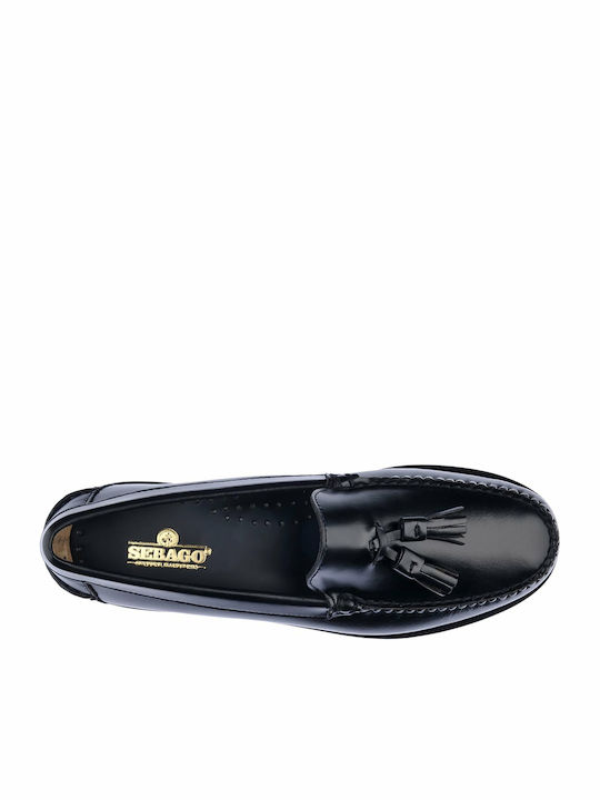 Classic Leather Women's Loafers in Black Color