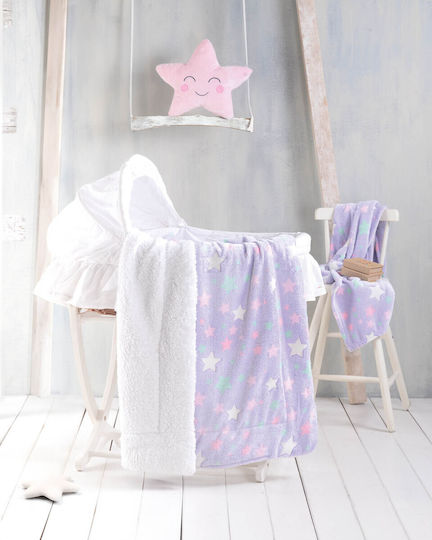 Rythmos Одеяло Детски пелени за пелени Starday Флийс Лилав Lila 80x110см.