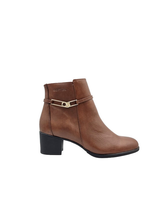 Softies Leather Women's Ankle Boots Tabac Brown