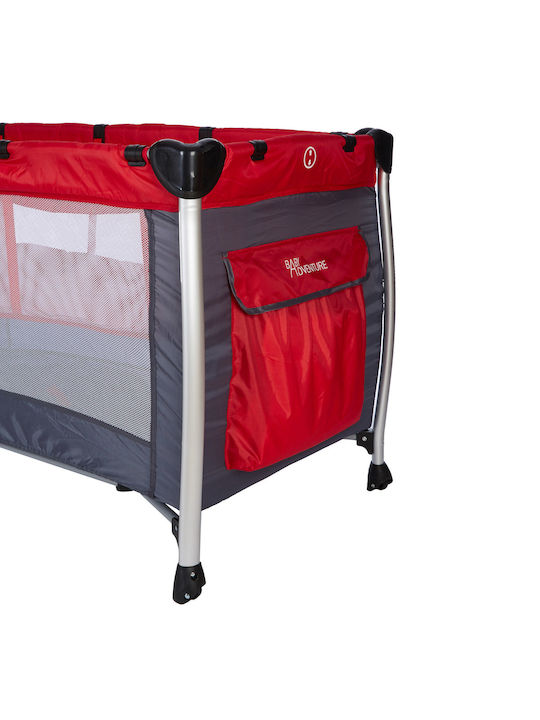 Baby Adventure Holiday Aluminium Παρκοκρέβατο 2 Επιπέδων Γκρι 120x60cm