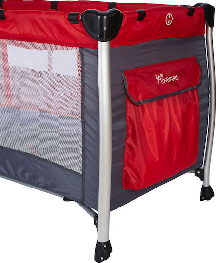 Baby Adventure Holiday Aluminium Playpen 2 Levels Gray 120x60cm