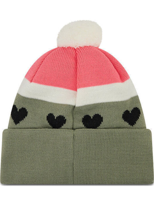 Pom Pom Beanie Γυναικείος Σκούφος με Rib Πλέξη