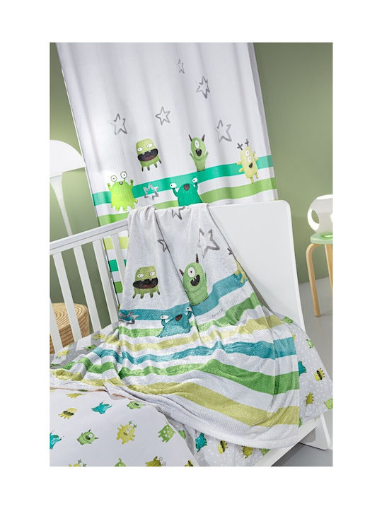 Saint Clair Κουβέρτα Fleece Monsters Lime 160x220εκ.