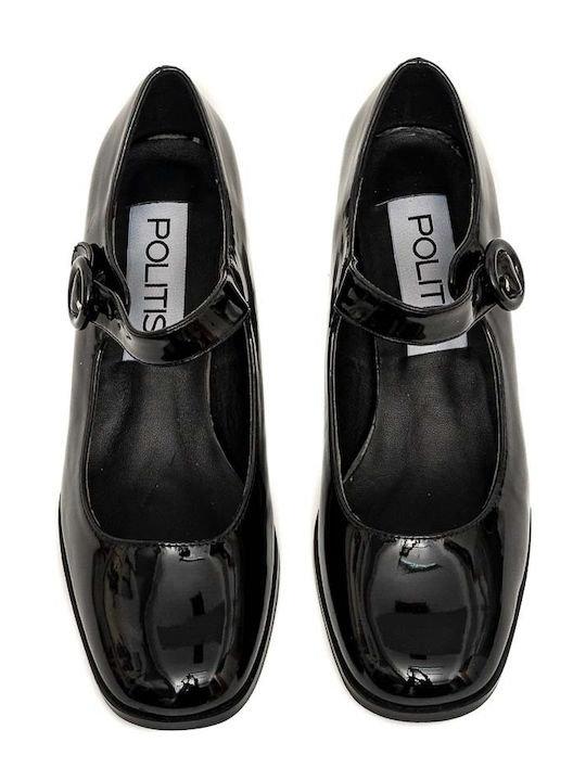 Anatomic Patent Leather Black Medium Heels
