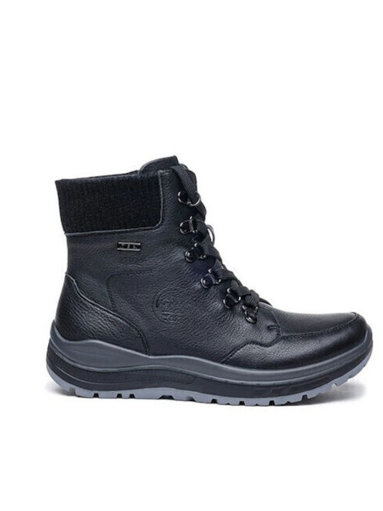 Leather Black Men's Boots Waterproof Anatomical