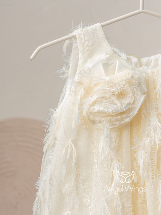 Angel Wings Delphine Rochie Bej De Botez Din Tulle